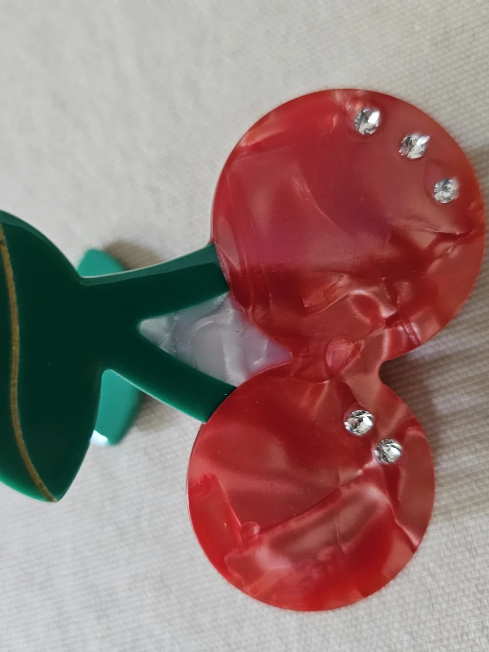 NWT Ardene Cherry Rhinestone Earrings and NEW Cherry Rhinestone Hair Clip